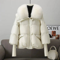 SaneShoppe-2025 New Women Winter Down Cotton Parka Coat with Larger Fur Collar
