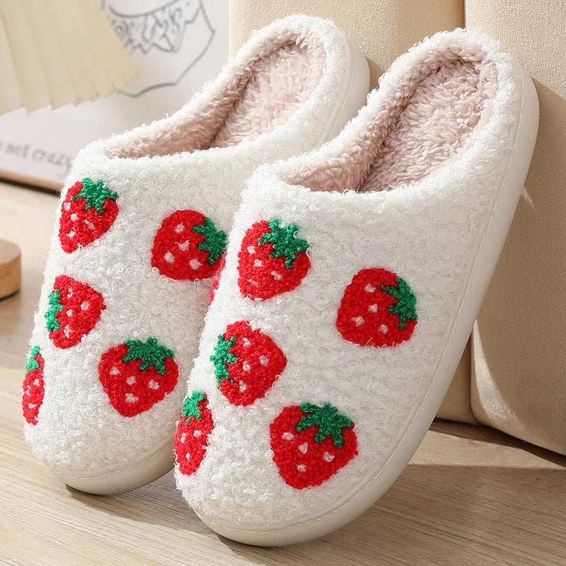 SaneShoppe-Cartoon Winter Slippers for Women, Cute Fluffy Love Flip-flops, Indoor Warm Plush Home Shoes