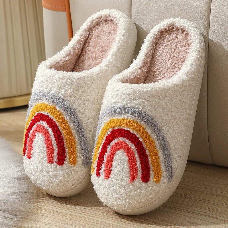 SaneShoppe-Cartoon Winter Slippers for Women, Cute Fluffy Love Flip-flops, Indoor Warm Plush Home Shoes