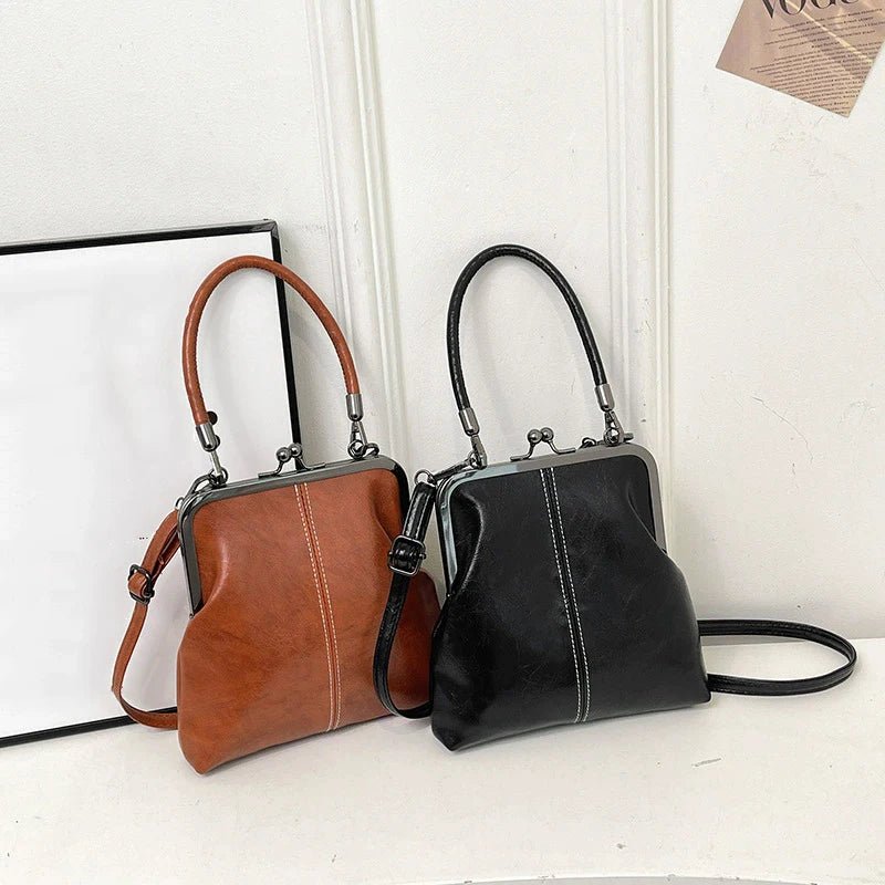 SaneShoppe-Fashionable Women's Vintage Leather Crossbody Bag for Evening Parties and Makeup
