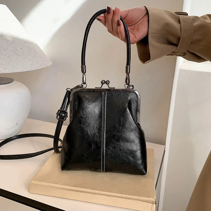 SaneShoppe-Fashionable Women's Vintage Leather Crossbody Bag for Evening Parties and Makeup