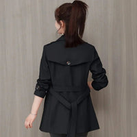 SaneShoppe-2024 New Women's Spring Jacket Double-breasted Windbreaker