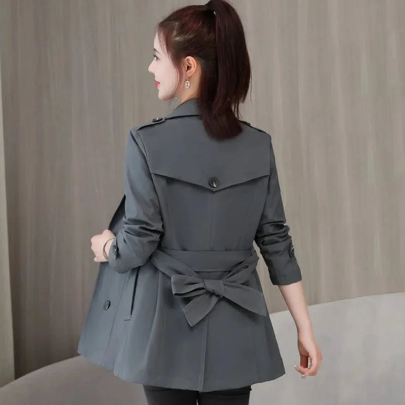 SaneShoppe-2024 New Women's Spring Jacket Double-breasted Windbreaker