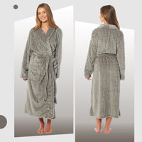 SaneShoppe - Women's Luxury Waffle Fleece Robe Soft Warm Long Dressing Gown with Belt and Pockets Loungewear by Daisy Dreamer