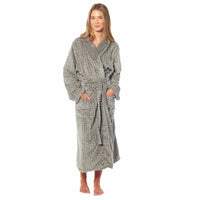 SaneShoppe - Women's Luxury Waffle Fleece Robe Soft Warm Long Dressing Gown with Belt and Pockets Loungewear by Daisy Dreamer