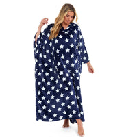 SaneShoppe - Women's Super Soft Oversized Hooded Poncho Blanket with Stars & Polka Dot Design for Indoor & Outdoor Use by Daisy Dreamer