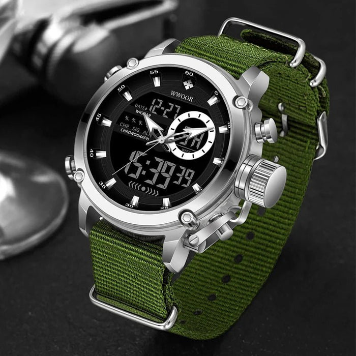 SaneShoppe-WWOOR Men's Luxury Business Digital Quartz Watch Sports Waterproof