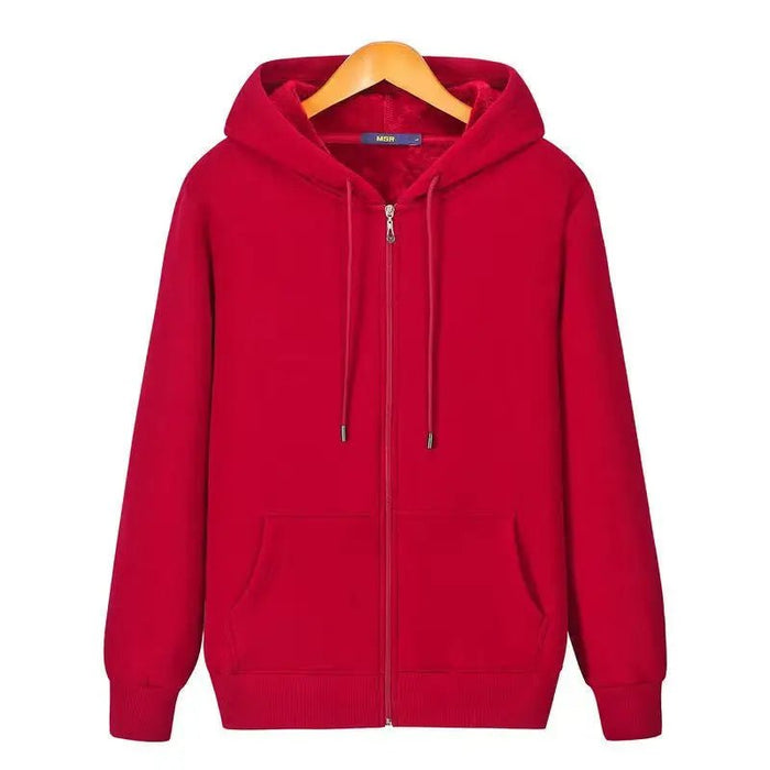 SaneShoppe - Zip Hooded men & Women Sweatshirt Navy Blue Wear Loose Autumn Solid Color Hoodie ﻿