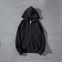 SaneShoppe - Zip Hooded men & Women Sweatshirt Navy Blue Wear Loose Autumn Solid Color Hoodie ﻿