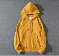 SaneShoppe - Zip Hooded men & Women Sweatshirt Navy Blue Wear Loose Autumn Solid Color Hoodie ﻿