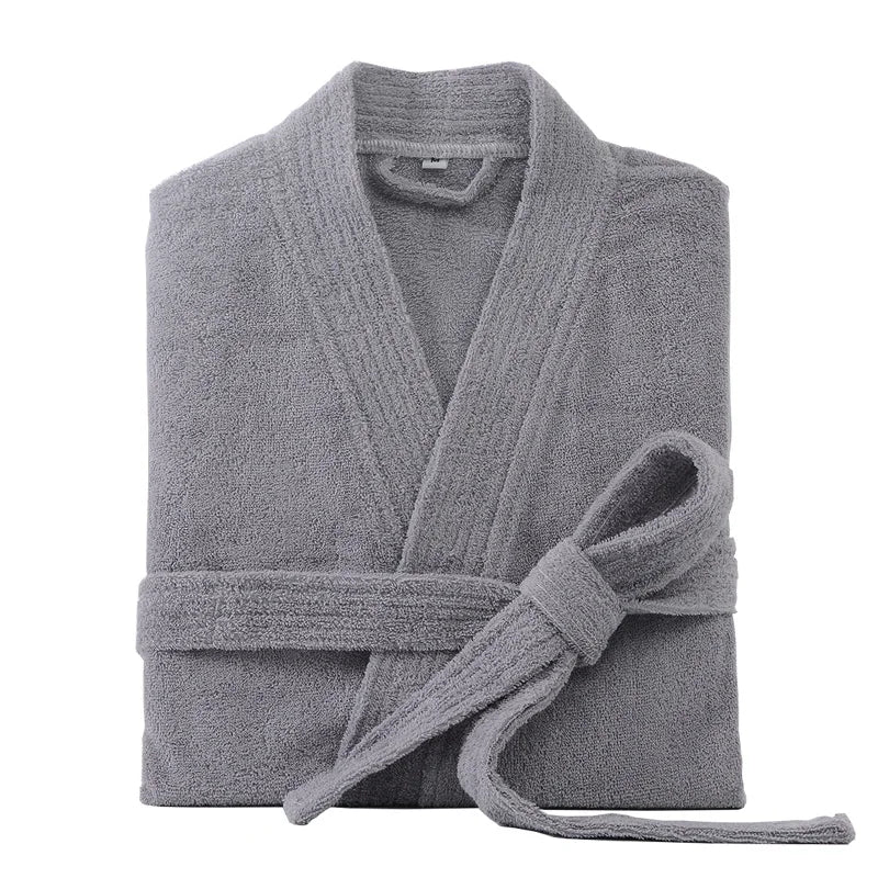 SaneShoppe - Men Long Terry Bath Robe Kimono Towel Bathrobe Women Dressing Gown