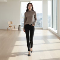 SaneShoppe - 100% Pure Wool Half - neck Pullover In Autumn And Winter New Cashmere Sweater Women's Casual Knit Top Women's Coat 19 Colors