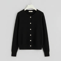 SaneShoppe - 2024 Crew neck 100 pure cashmere cardigan small fragrant coat women's spring and autumn loose wool knit sweater