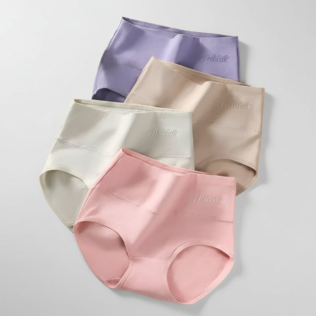 SaneShoppe 4 - Pack Women's Plus Size Cotton Underwear Breathable Briefs 4 - Pack Women's Plus Size Cotton Underwear Breathable Briefs