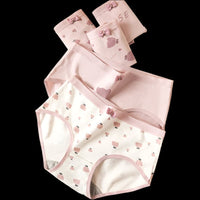 SaneShoppe - 5 - Pack Women's Cotton Panties: Breathable, Cute Print, Soft Low Waist Briefs.