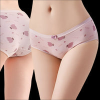 SaneShoppe - 5 - Pack Women's Cotton Panties: Breathable, Cute Print, Soft Low Waist Briefs.