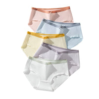 SaneShoppe - 5 - Pack Women's Cotton Panties: Breathable, Cute Print, Soft Low Waist Briefs.