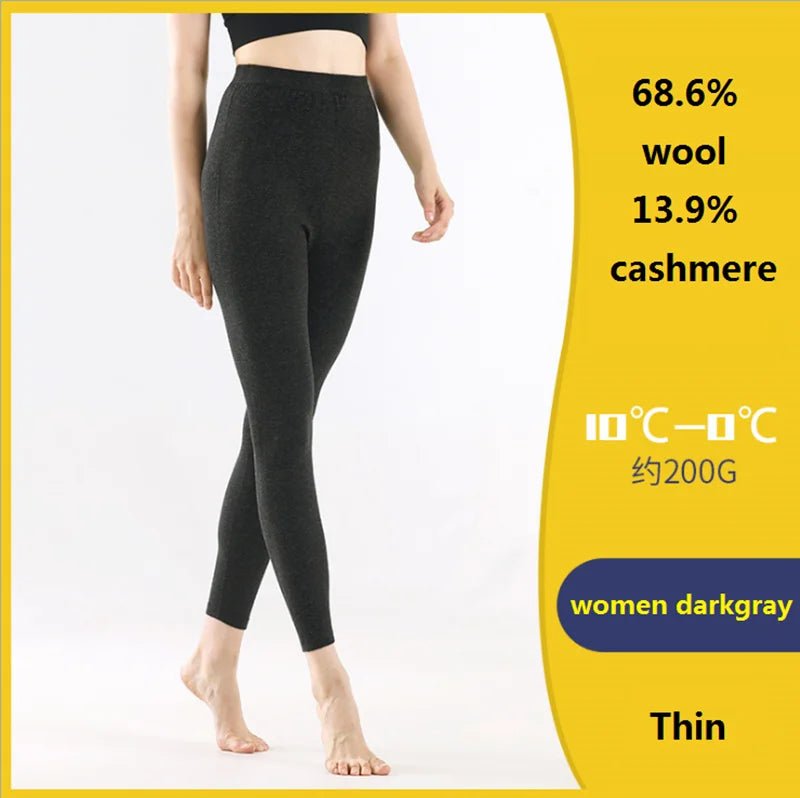 SaneShoppe - Merino Wool Thermal Underwear: Warm & Cozy Unisex Leggings for Winter