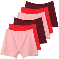 SaneShoppe - 6pcs Cotton Women's Plus Size High Waist Boxer Briefs Safety Panties