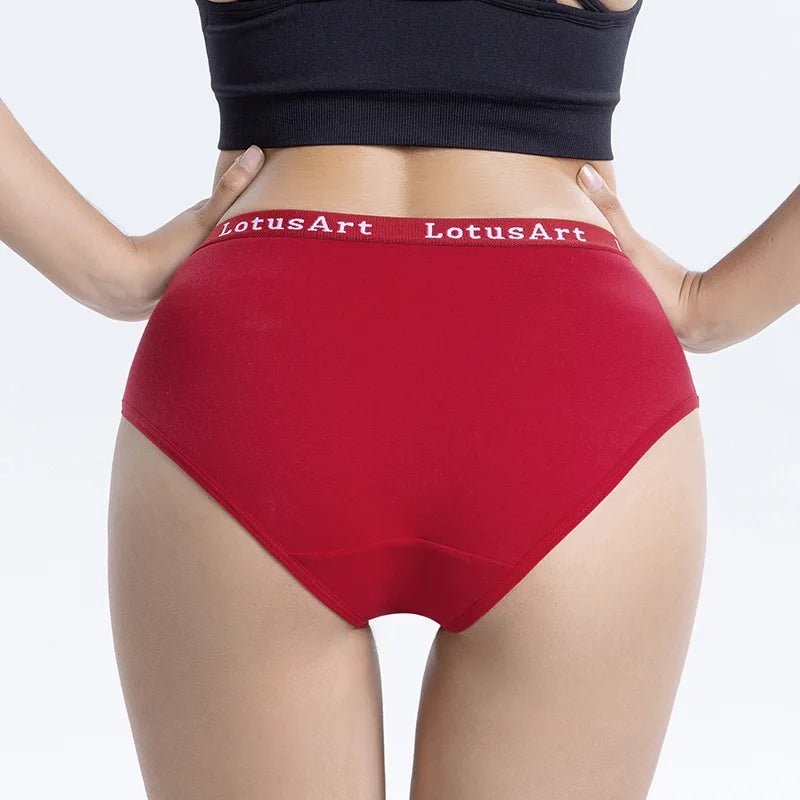 SaneShoppe - 6pcs Women's High Waist Cotton Panties, Solid Colours, Sizes M - 2XL