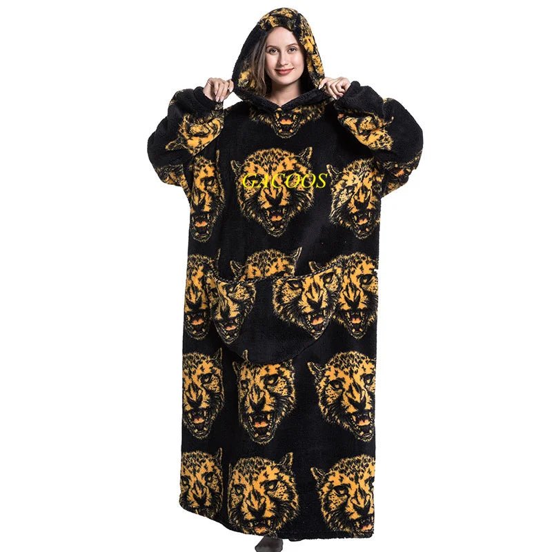 SaneShoppe - Cozy Oversized Hoodie Blanket with Sleeves - Stay Warm in Style!