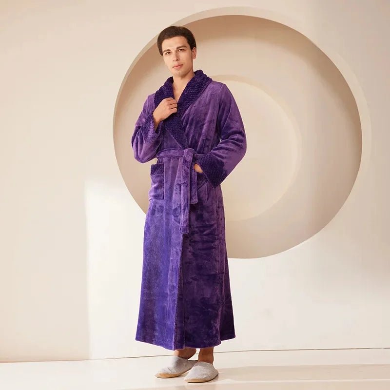SaneShoppe - Coral Fleece Oversize Couple's Bathrobe - Autumn Winter Sleepwear