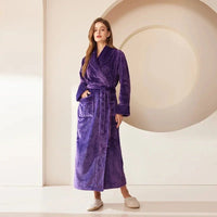 SaneShoppe Coral Fleece Oversize Couple's Bathrobe - Autumn Winter Sleepwear