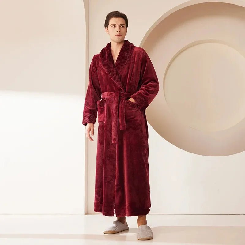 SaneShoppe - Coral Fleece Oversize Couple's Bathrobe - Autumn Winter Sleepwear