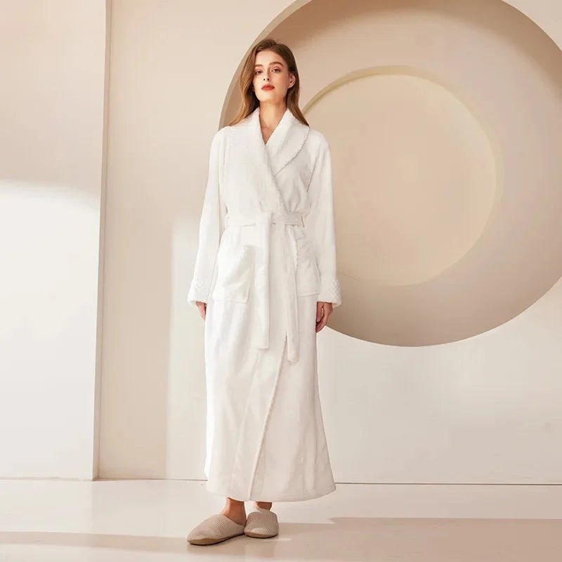 SaneShoppe - Coral Fleece Oversize Couple's Bathrobe - Autumn Winter Sleepwear