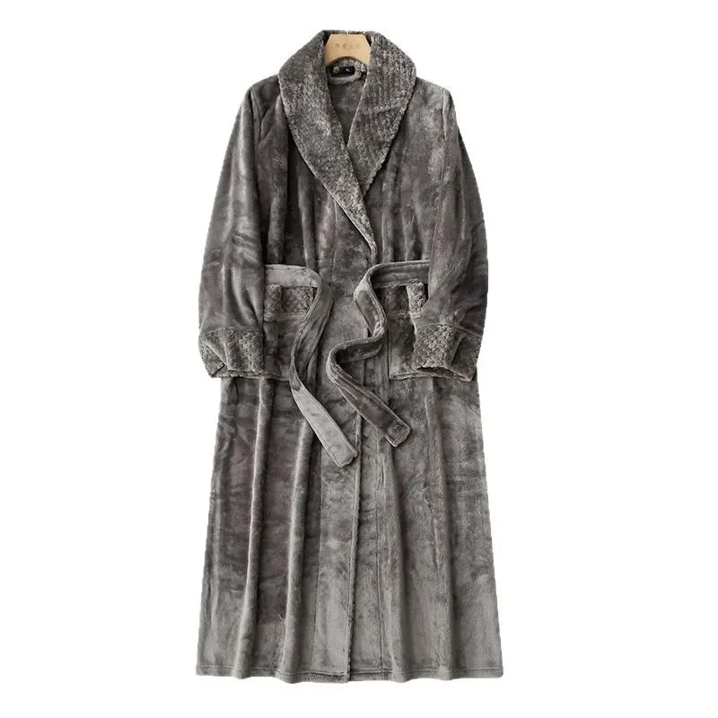 SaneShoppe - Coral Fleece Oversize Couple's Bathrobe - Autumn Winter Sleepwear
