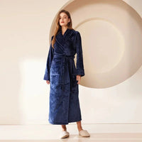 SaneShoppe Coral Fleece Oversize Couple's Bathrobe - Autumn Winter Sleepwear
