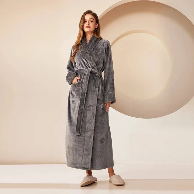 SaneShoppe - Coral Fleece Oversize Couple's Bathrobe - Autumn Winter Sleepwear