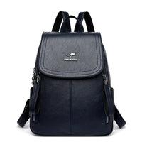 SaneShoppe - Fashion Zipper Backpack for Women Large Capacity Leather Shoulder Bag for Girls School Bag for Teenage Girls