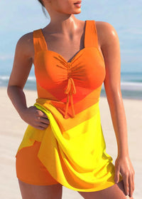 SaneShoppe - Glittery Beam Triangle Tankini Swimsuit with Matching Shorts