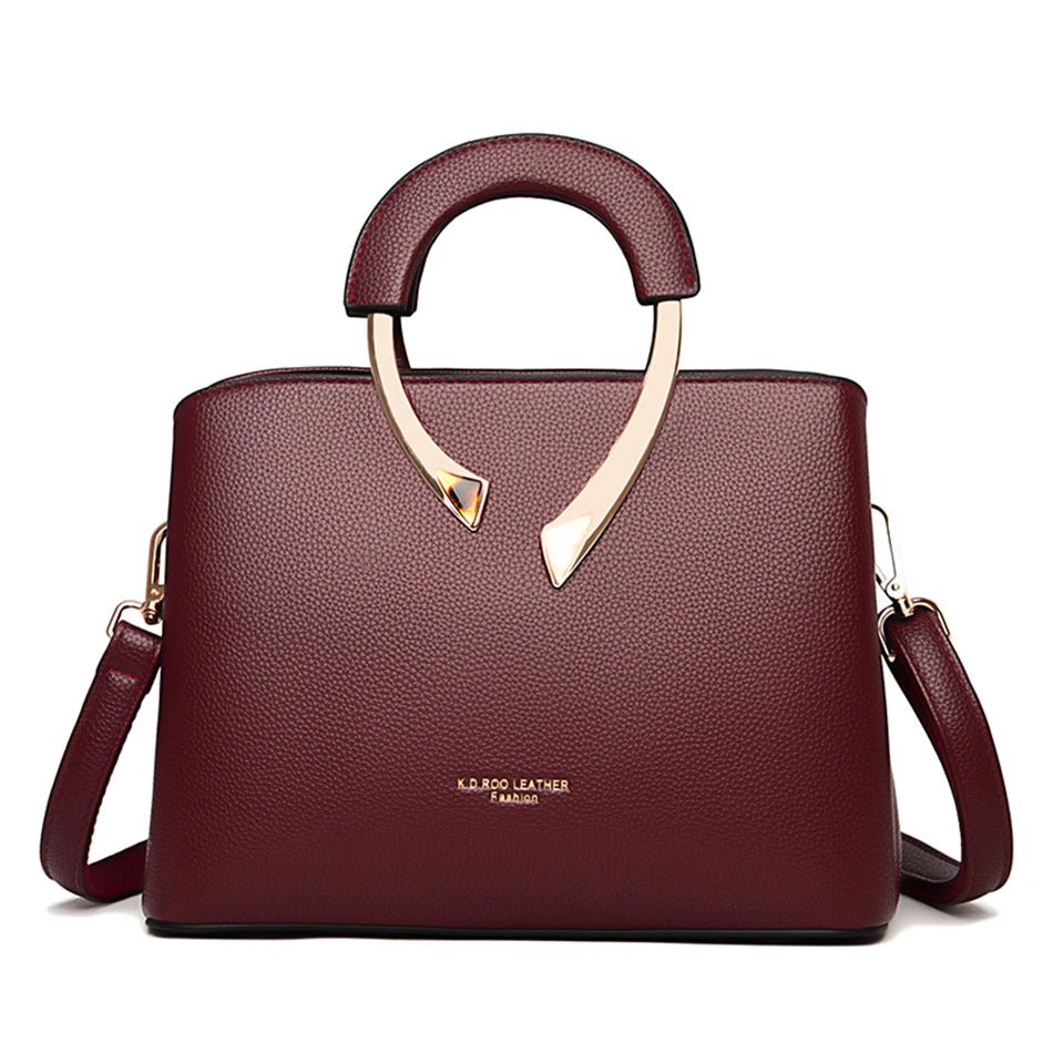 SaneShoppe - High Quality Vanderwaah Leather Casual Tote Luxury Handbag for Women 2024 Designer Crossbody Shoulder Bag