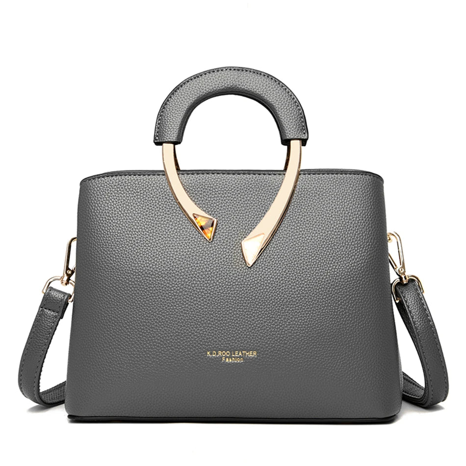SaneShoppe - High Quality Vanderwaah Leather Casual Tote Luxury Handbag for Women 2024 Designer Crossbody Shoulder Bag