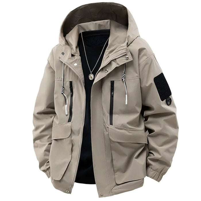 SaneShoppe-Men's Hooded Printing Jacket with Detachable Hat, Sizes M-5XL