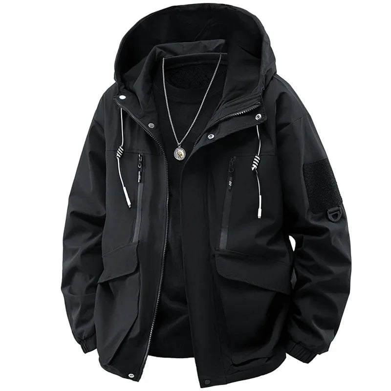 SaneShoppe-Men's Hooded Printing Jacket with Detachable Hat, Sizes M-5XL