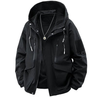 SaneShoppe-Men's Hooded Printing Jacket with Detachable Hat, Sizes M-5XL