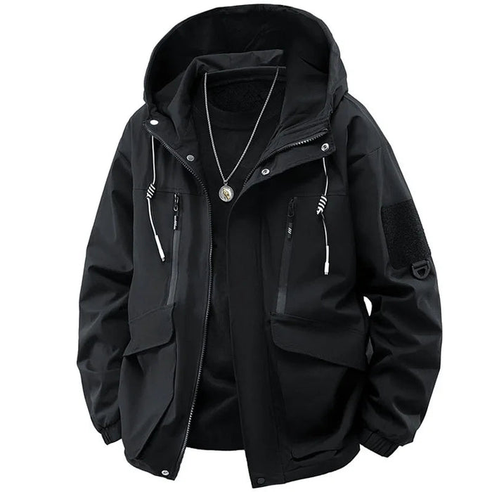 SaneShoppe-Men's Hooded Printing Jacket with Detachable Hat, Sizes M-5XL