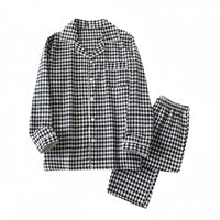 SaneShoppe - Japanese Plaid Cotton Pajama Set for Couples - Spring/Summer