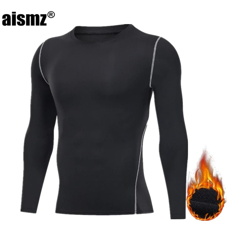SaneShoppe - Men Compression Fitness Fleece Man Sport First Layer Underwear Set Second Thermal Men's Skin Long Johns