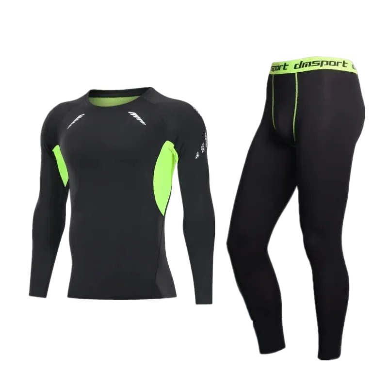 SaneShoppe - Men Compression Fitness Fleece Man Sport First Layer Underwear Set Second Thermal Men's Skin Long Johns
