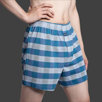 SaneShoppe - Men's 100% Cotton Boxer Shorts, High Waist, Casual Plaid, Plus Size (M - 3XL)