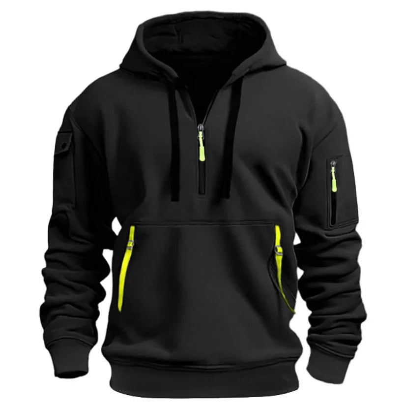 SaneShoppe-Windproof Hooded Zippered Jacket for Men, S-4XL Casual Patchwork Coat