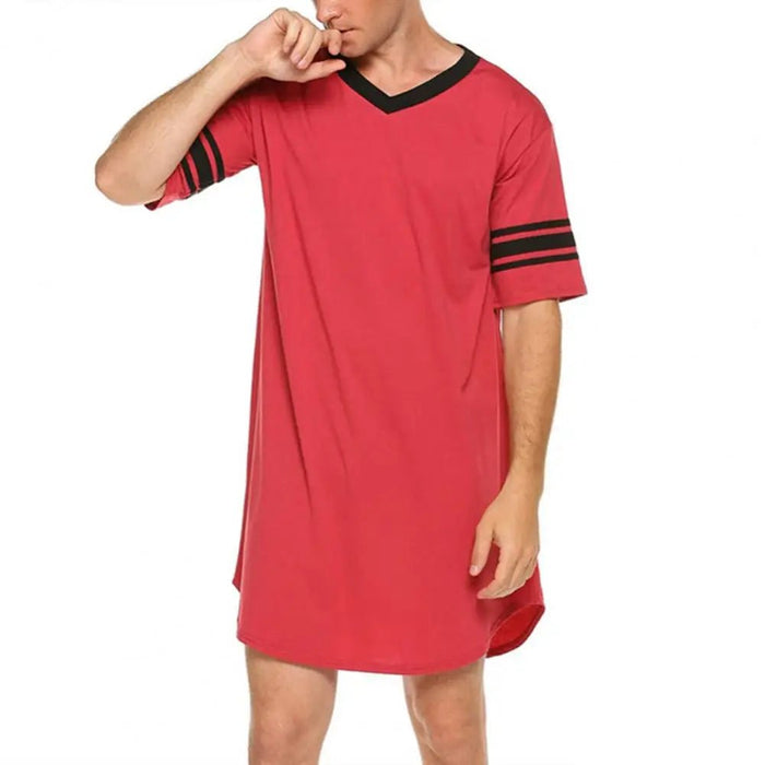 SaneShoppe - Men's Loungewear: Summer T-shirt, Striped Sleep Dress, Bathrobe.