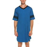 SaneShoppe - Men's Loungewear: Summer T-shirt, Striped Sleep Dress, Bathrobe.