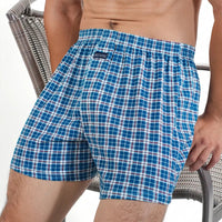 SaneShoppe - Men's Plaid Cotton Pajama Bottoms - High Waist, Plus Size Boxers for Home Wear