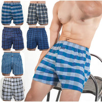 SaneShoppe - Men's Plaid Cotton Pajama Bottoms - High Waist, Plus Size Boxers for Home Wear