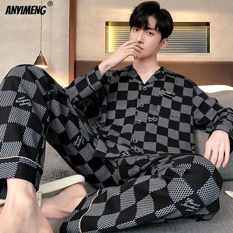 SaneShoppe - Men's Soft Poly Cotton Pyjamas in Big Sizes L - 4XL